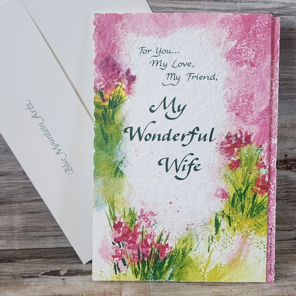 Blue Mountain Arts Wife Greeting Card Watercolor Floral B Cage Poem Paper